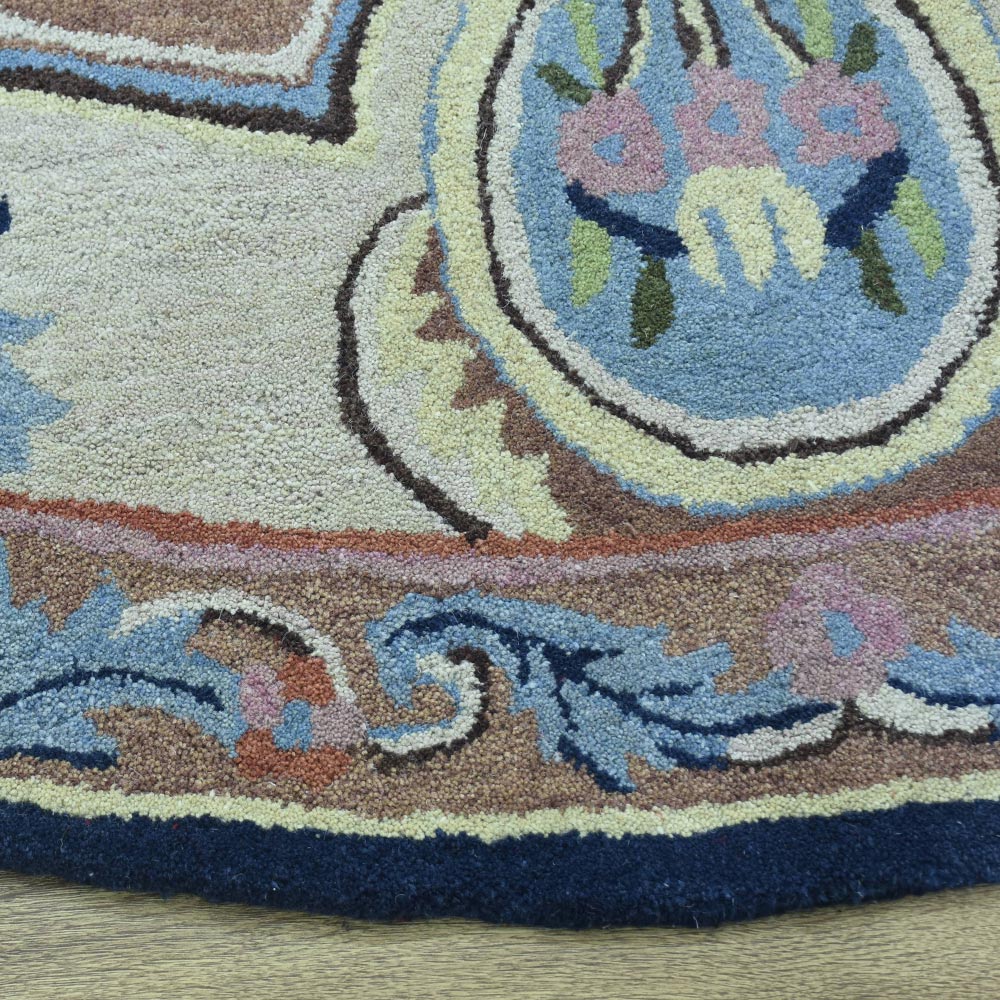 Hand Tufted Wool Area Rug Oriental Light Brown K00S05
