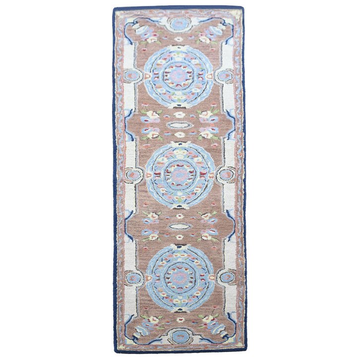 Hand Tufted Wool Area Rug Oriental Light Brown K00S05