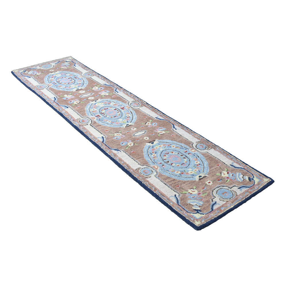 Hand Tufted Wool Area Rug Oriental Light Brown K00S05