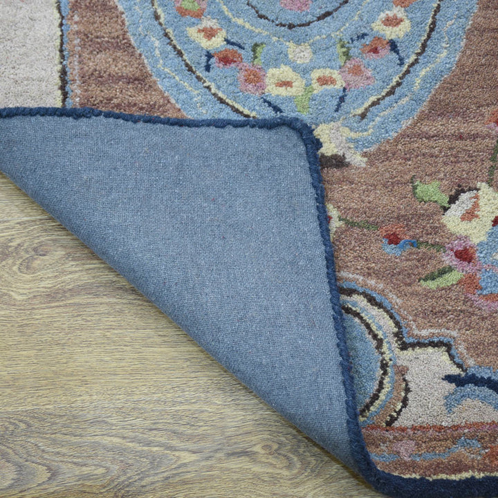 Hand Tufted Wool Area Rug Oriental Light Brown K00S05