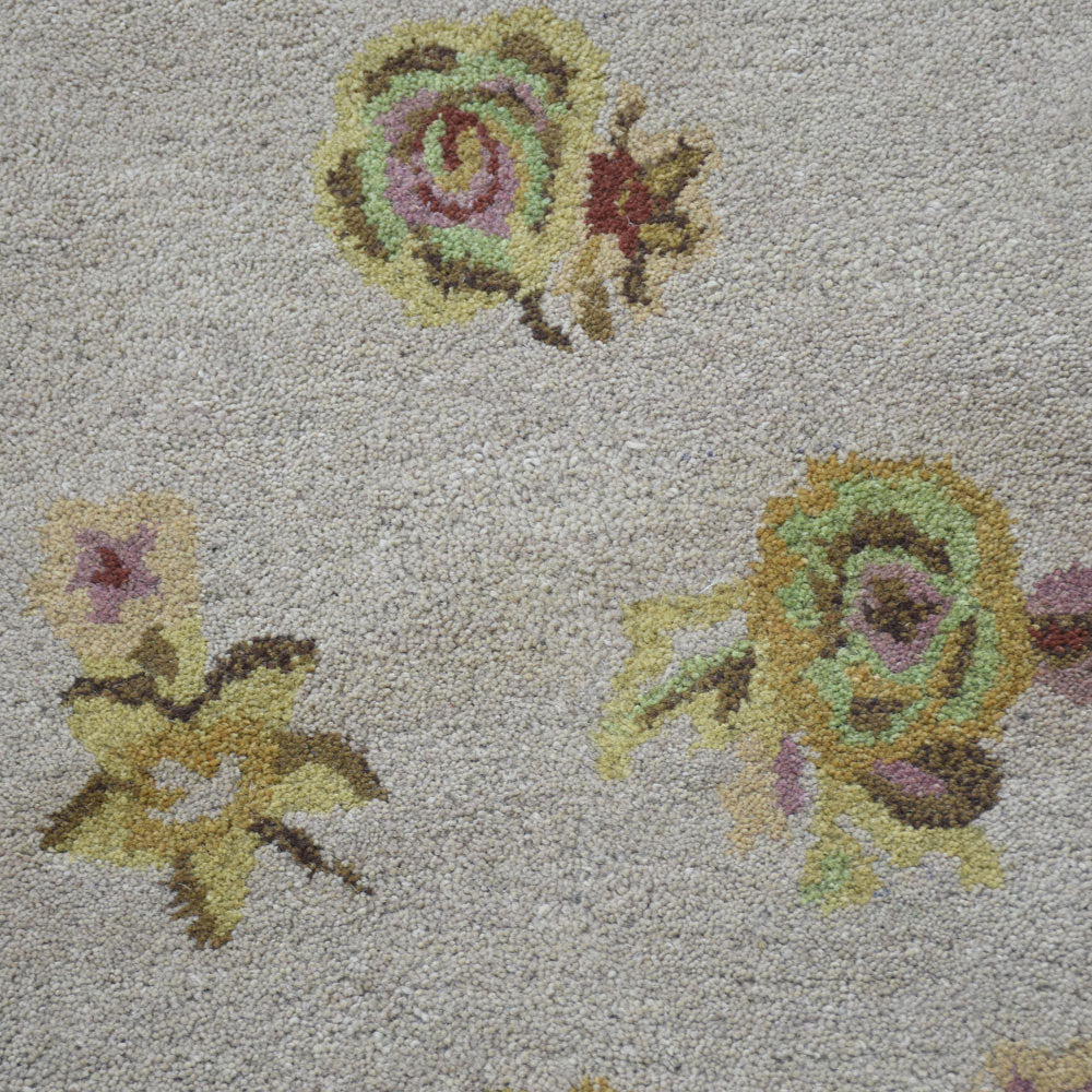 Hand Tufted Wool Area Rug Oriental Cream K00S08