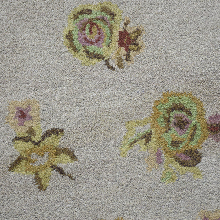 Hand Tufted Wool Area Rug Oriental Cream K00S08