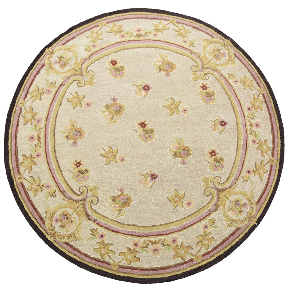 Hand Tufted Wool Area Rug Oriental Cream K00S08