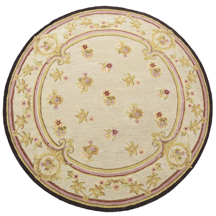 Hand Tufted Wool Area Rug Oriental Cream K00S08