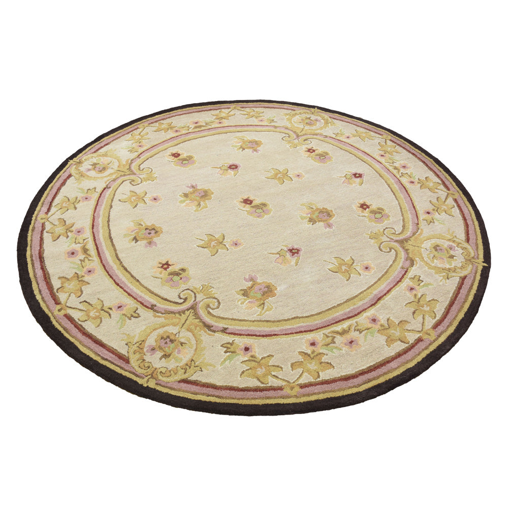 Hand Tufted Wool Area Rug Oriental Cream K00S08