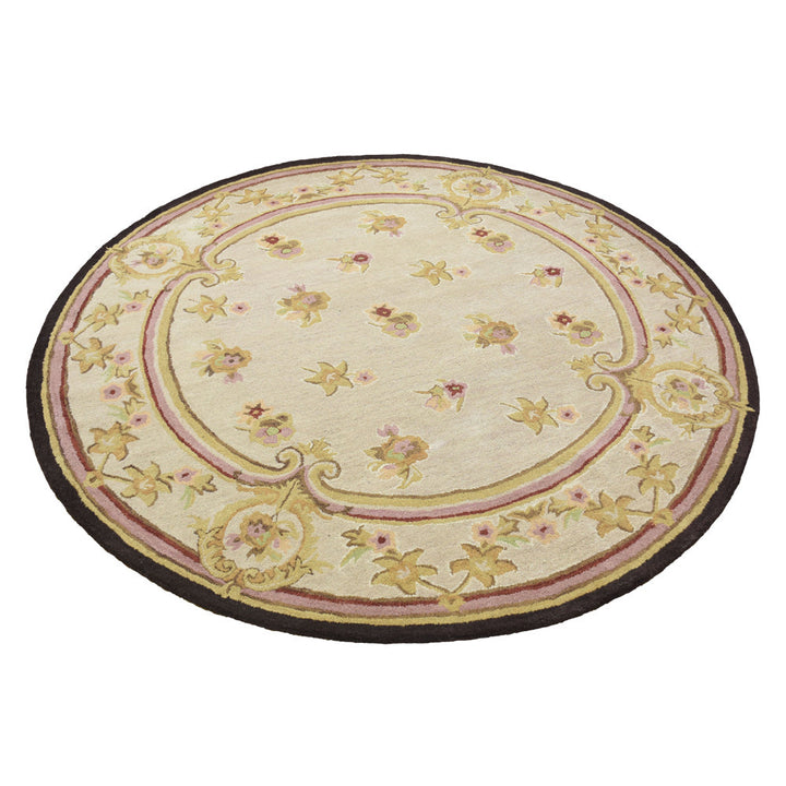 Hand Tufted Wool Area Rug Oriental Cream K00S08