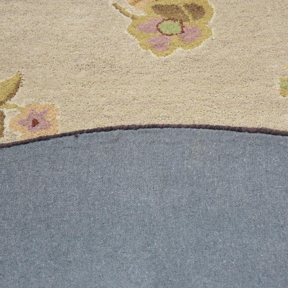 Hand Tufted Wool Area Rug Oriental Cream K00S08