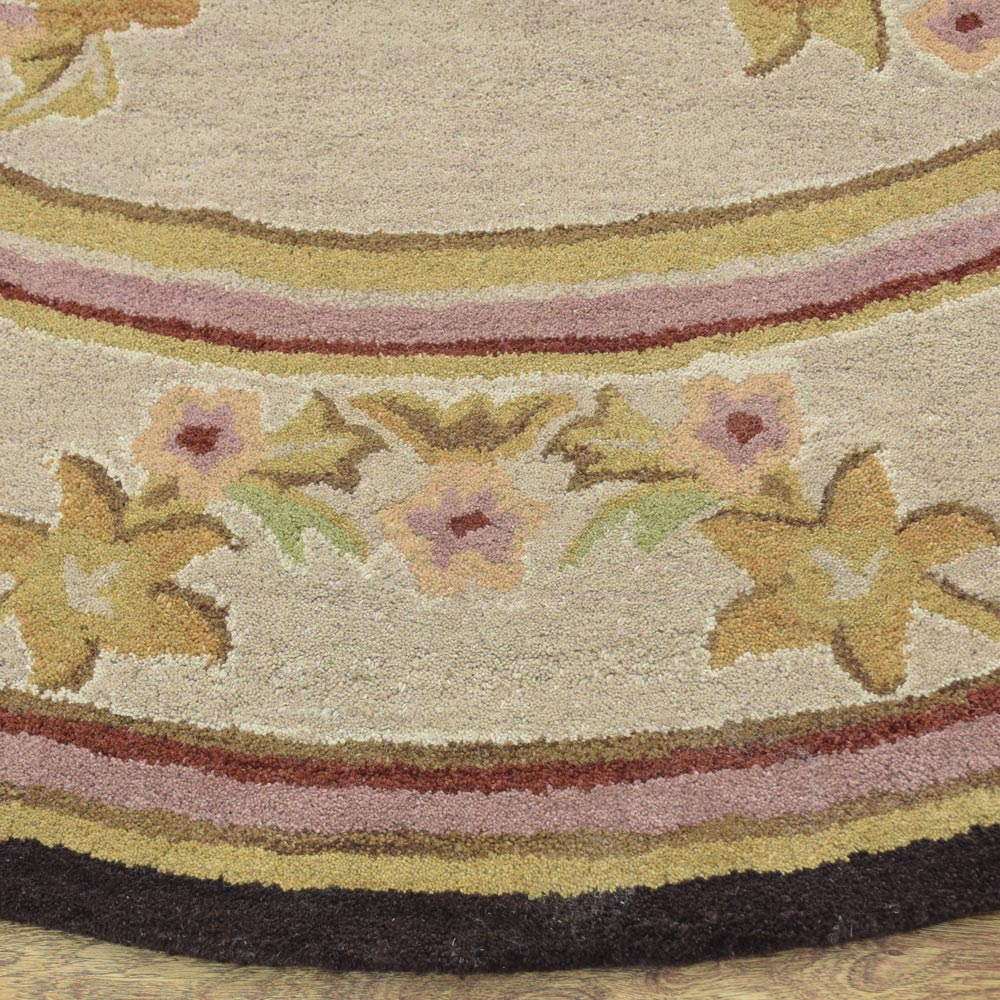 Hand Tufted Wool Area Rug Oriental Cream K00S08