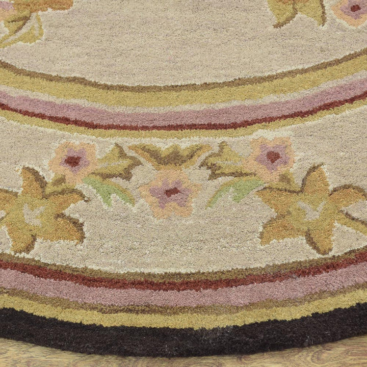 Hand Tufted Wool Area Rug Oriental Cream K00S08