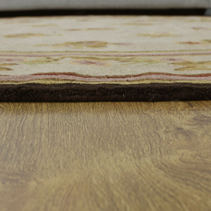 Hand Tufted Wool Area Rug Oriental Cream K00S08