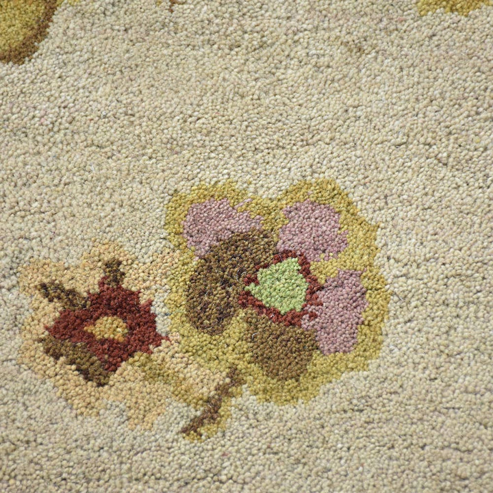 Hand Tufted Wool Area Rug Oriental Cream K00S08
