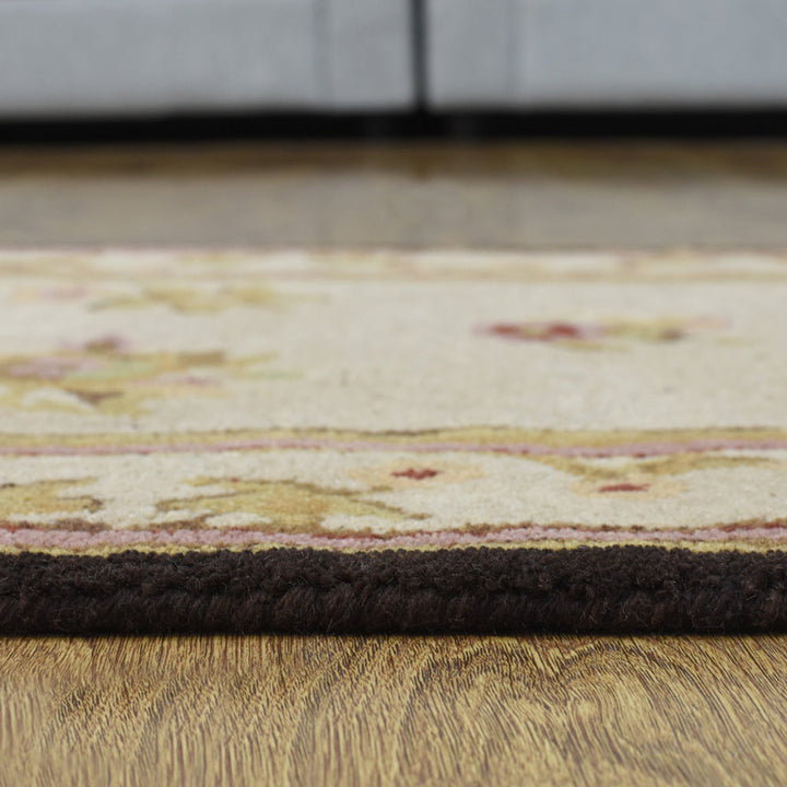Hand Tufted Wool Area Rug Oriental Cream K00S08