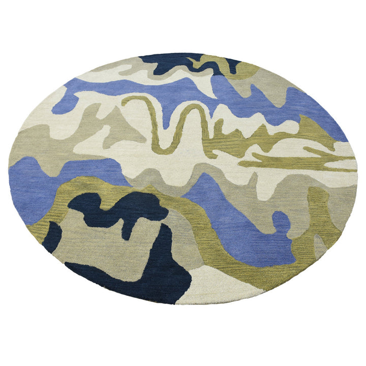 Hand Tufted Wool Area Rug Abstract Multicolor K00S10