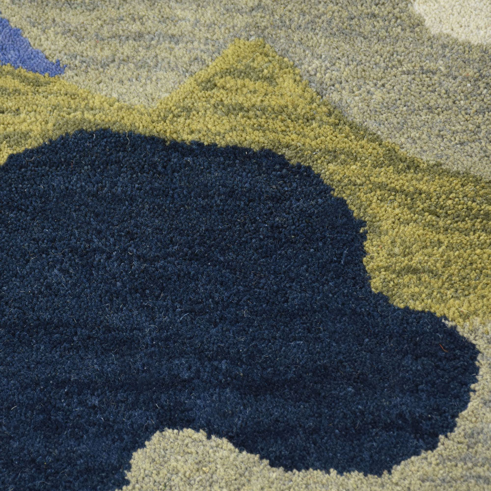 Hand Tufted Wool Area Rug Abstract Multicolor K00S10