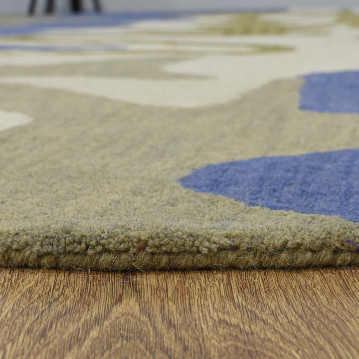 Hand Tufted Wool Area Rug Abstract Multicolor K00S10