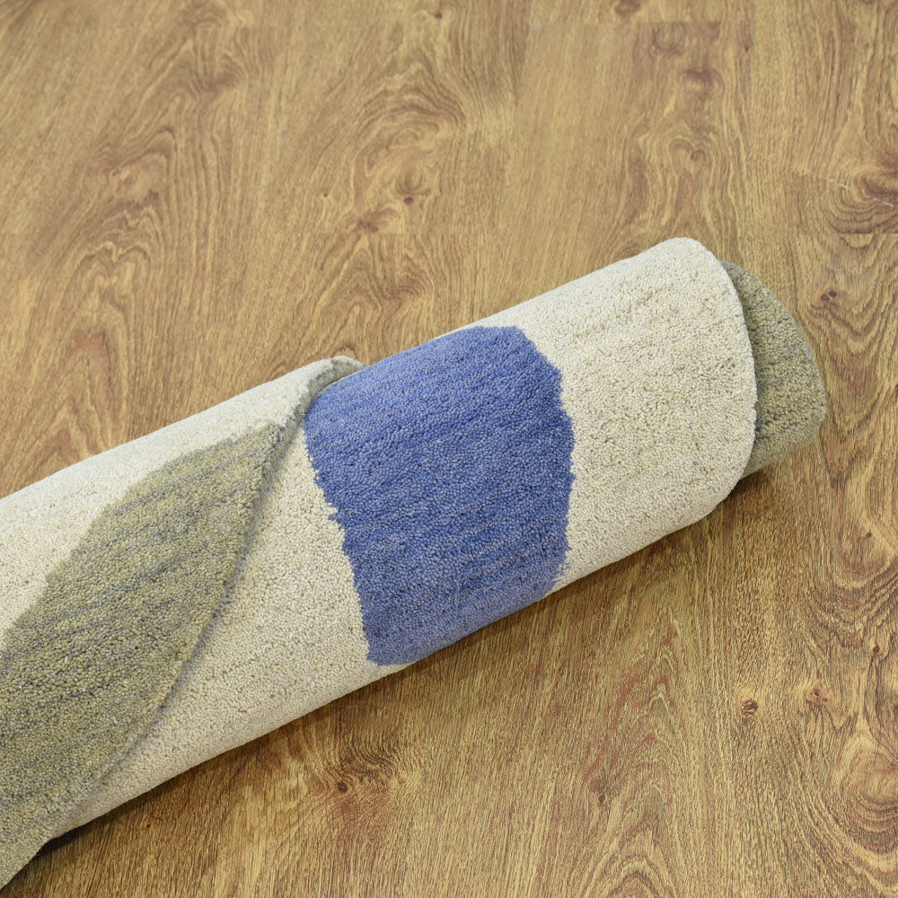 Hand Tufted Wool Area Rug Abstract Multicolor K00S10
