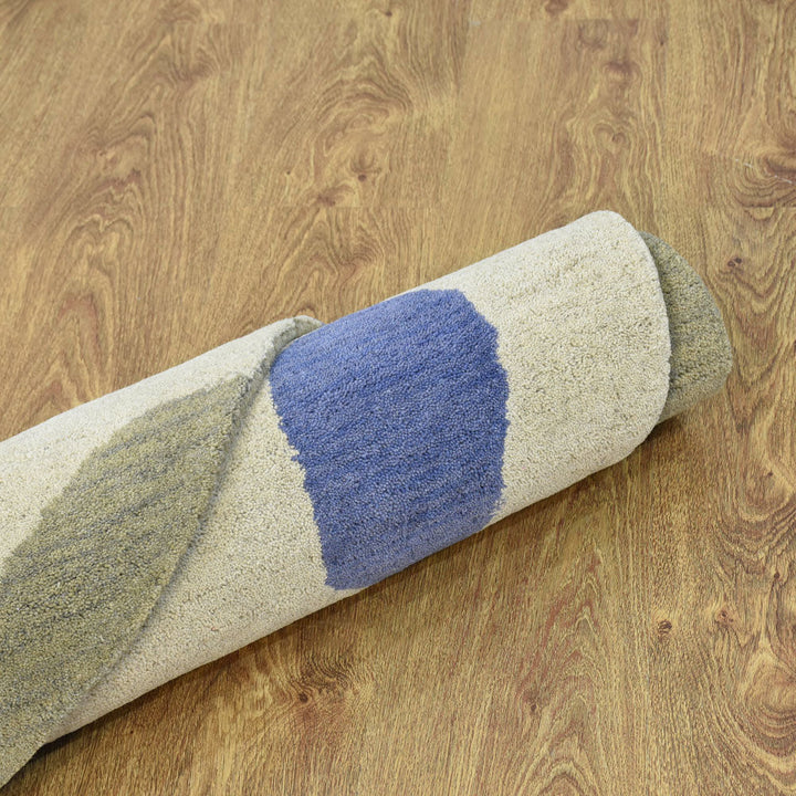 Hand Tufted Wool Area Rug Abstract Multicolor K00S10