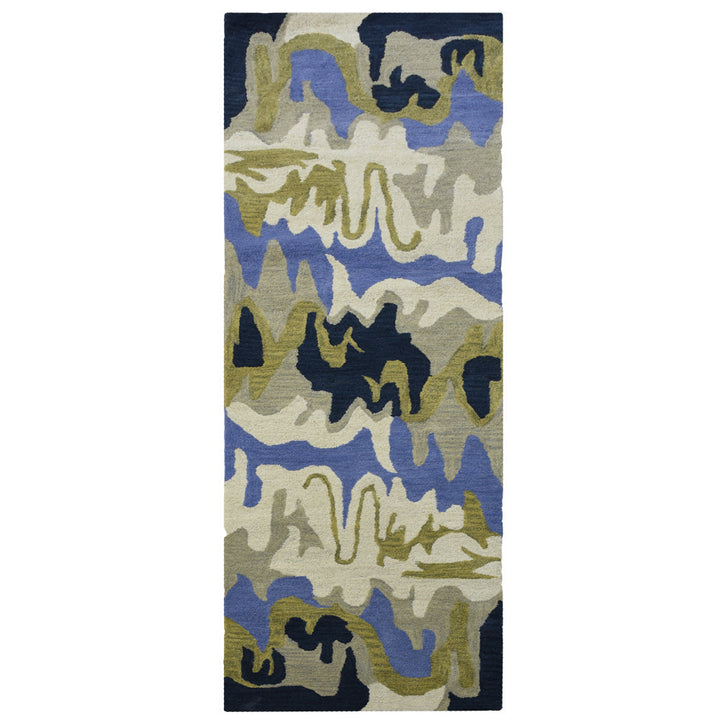 Hand Tufted Wool Area Rug Abstract Multicolor K00S10