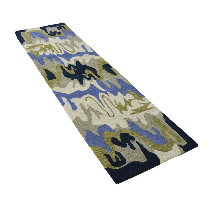 Hand Tufted Wool Area Rug Abstract Multicolor K00S10