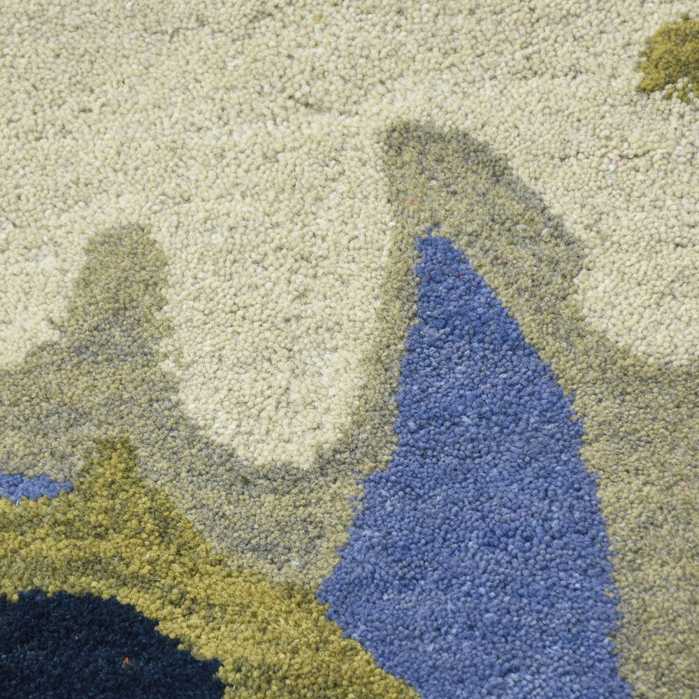 Hand Tufted Wool Area Rug Abstract Multicolor K00S10