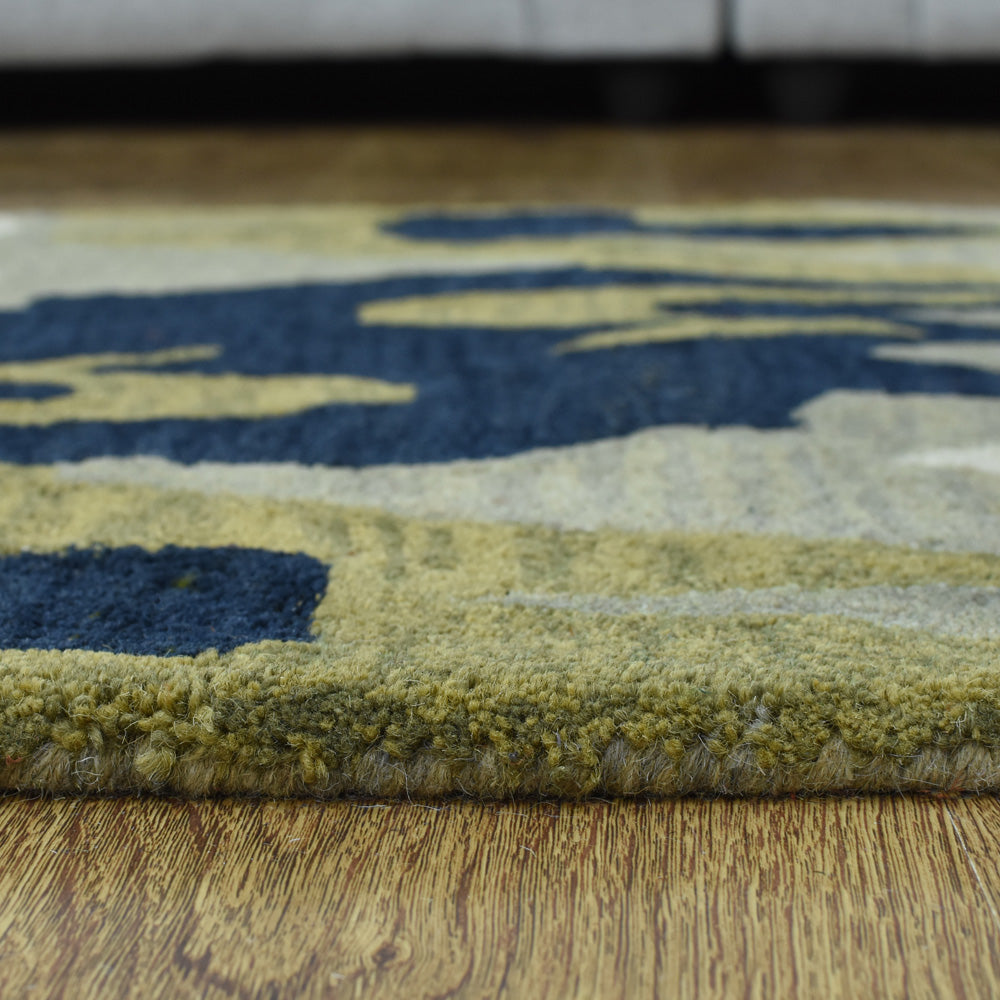 Hand Tufted Wool Area Rug Abstract Multicolor K00S10