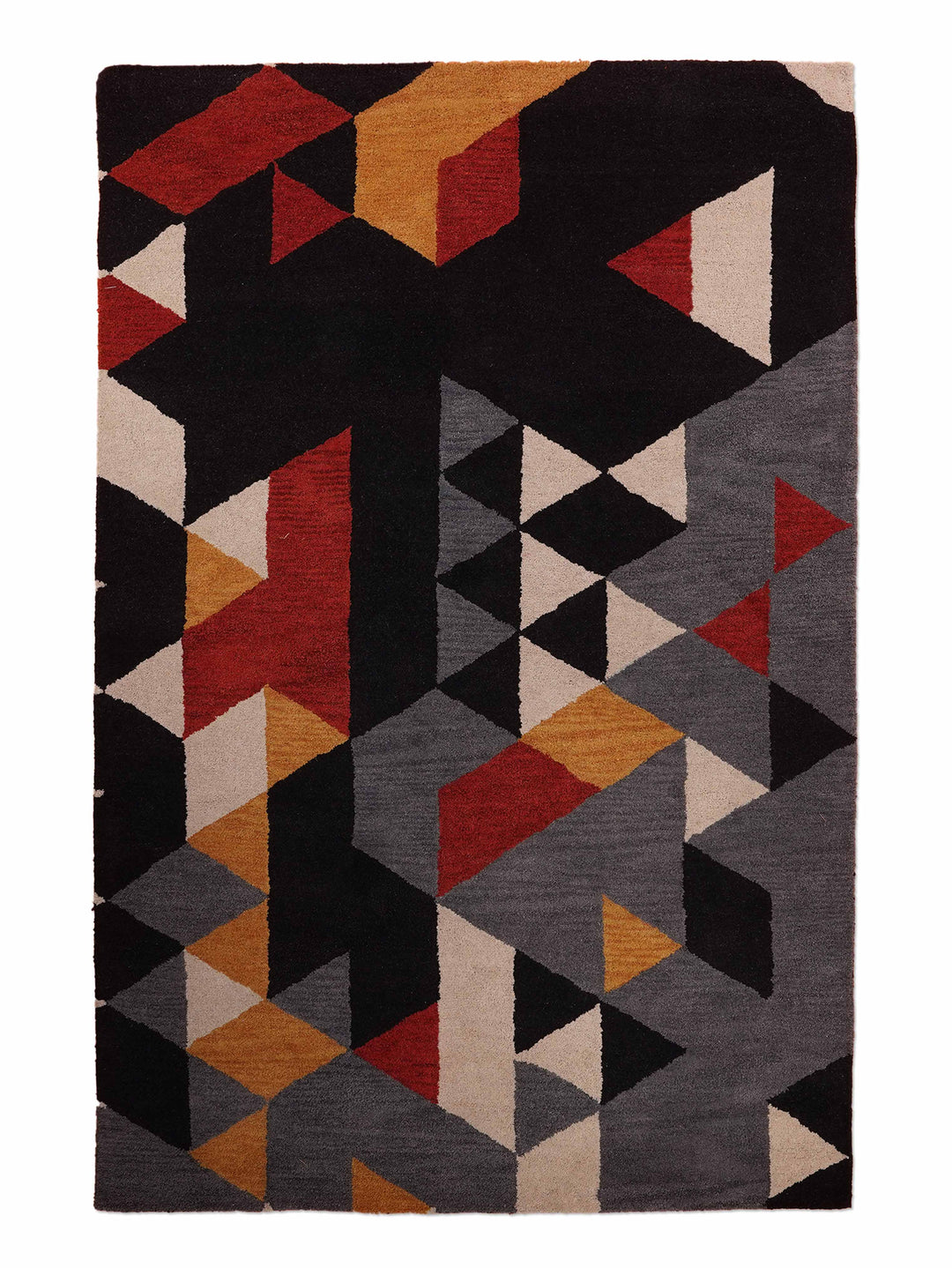Hand Tufted Wool Area Rug Geometric Multicolor K00S12