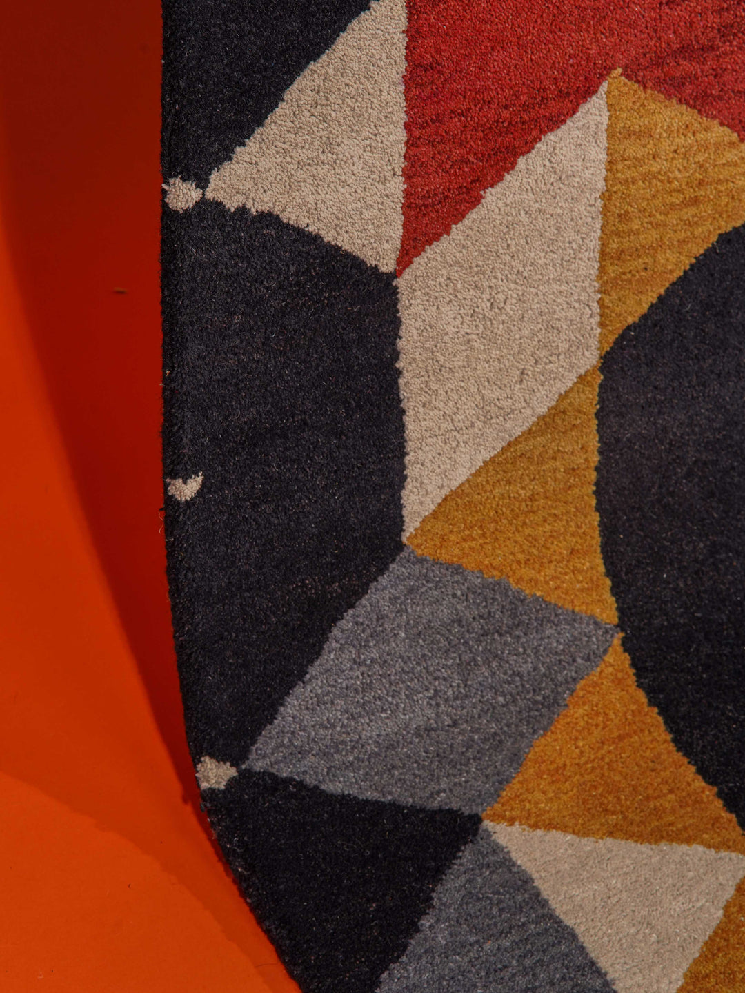 Hand Tufted Wool Area Rug Geometric Multicolor K00S12