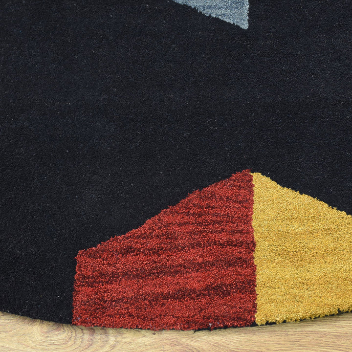 Hand Tufted Wool Area Rug Geometric Multicolor K00S12