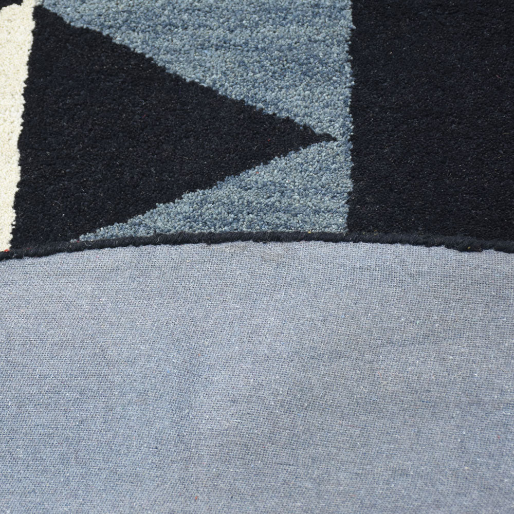 Hand Tufted Wool Area Rug Geometric Multicolor K00S12