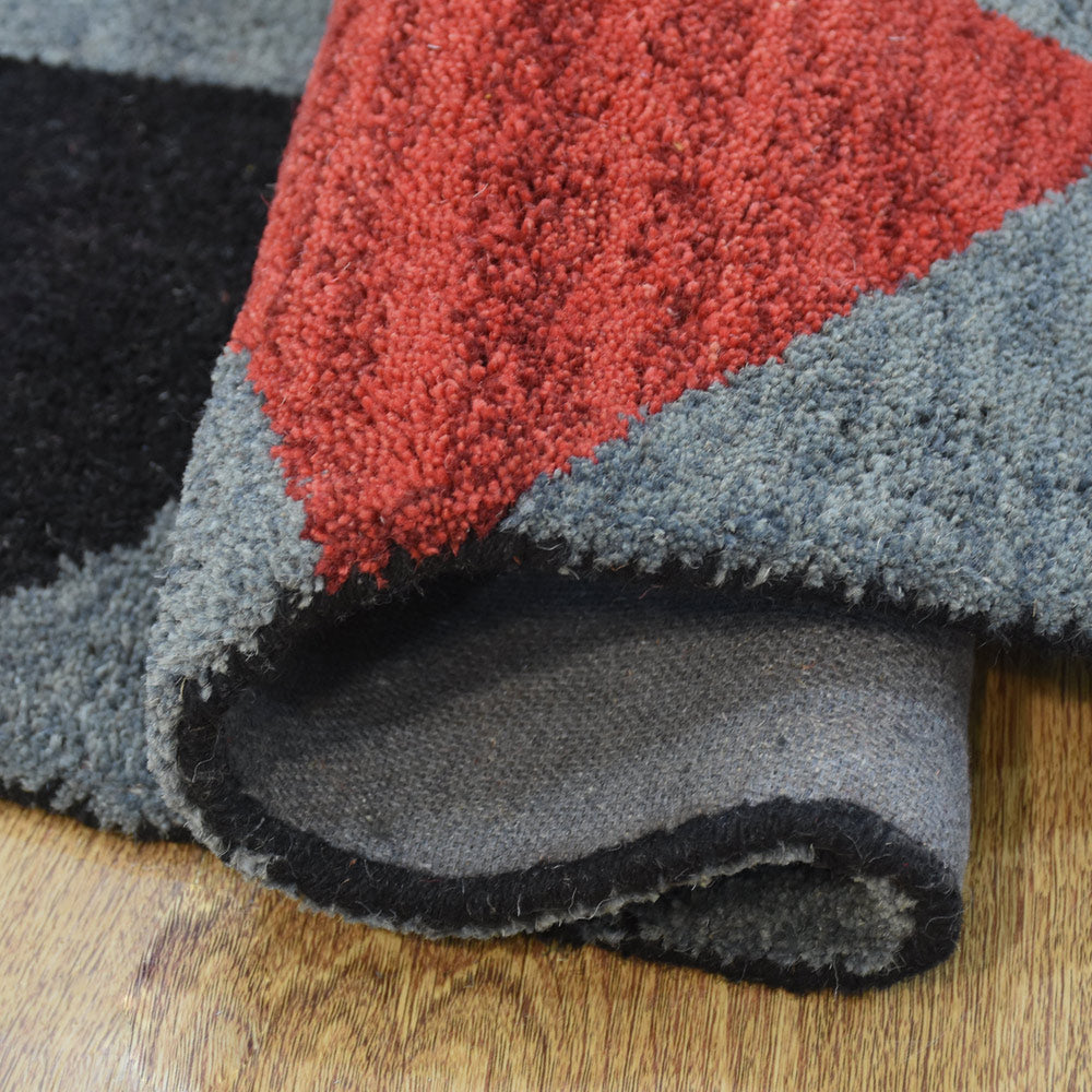 Hand Tufted Wool Area Rug Geometric Multicolor K00S12