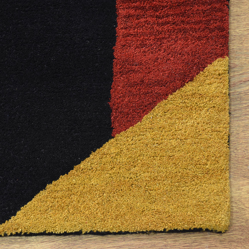 Hand Tufted Wool Area Rug Geometric Multicolor K00S12