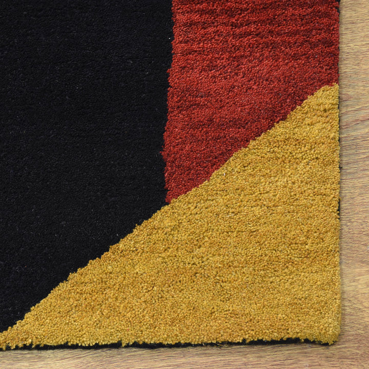 Hand Tufted Wool Area Rug Geometric Multicolor K00S12