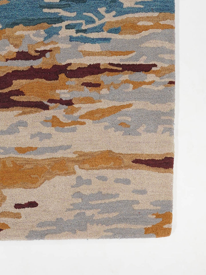Hand Tufted Wool Area Rug Abstract Multicolor K00S13