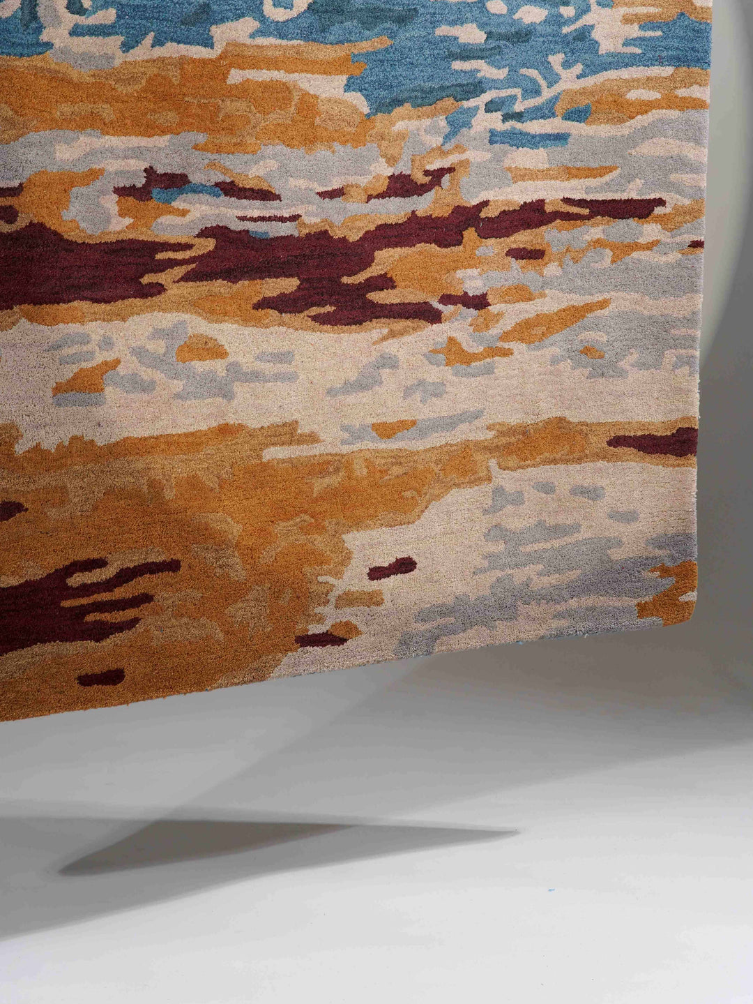 Hand Tufted Wool Area Rug Abstract Multicolor K00S13