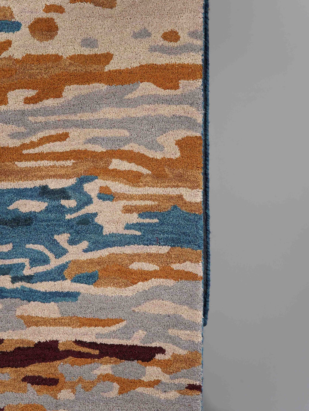 Hand Tufted Wool Area Rug Abstract Multicolor K00S13