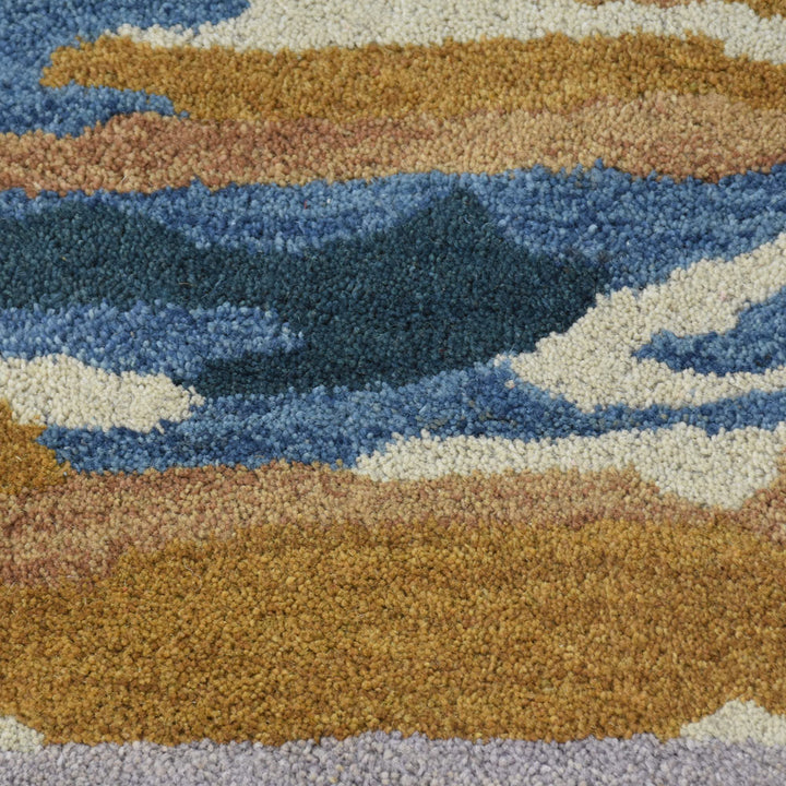 Hand Tufted Wool Area Rug Abstract Multicolor K00S13