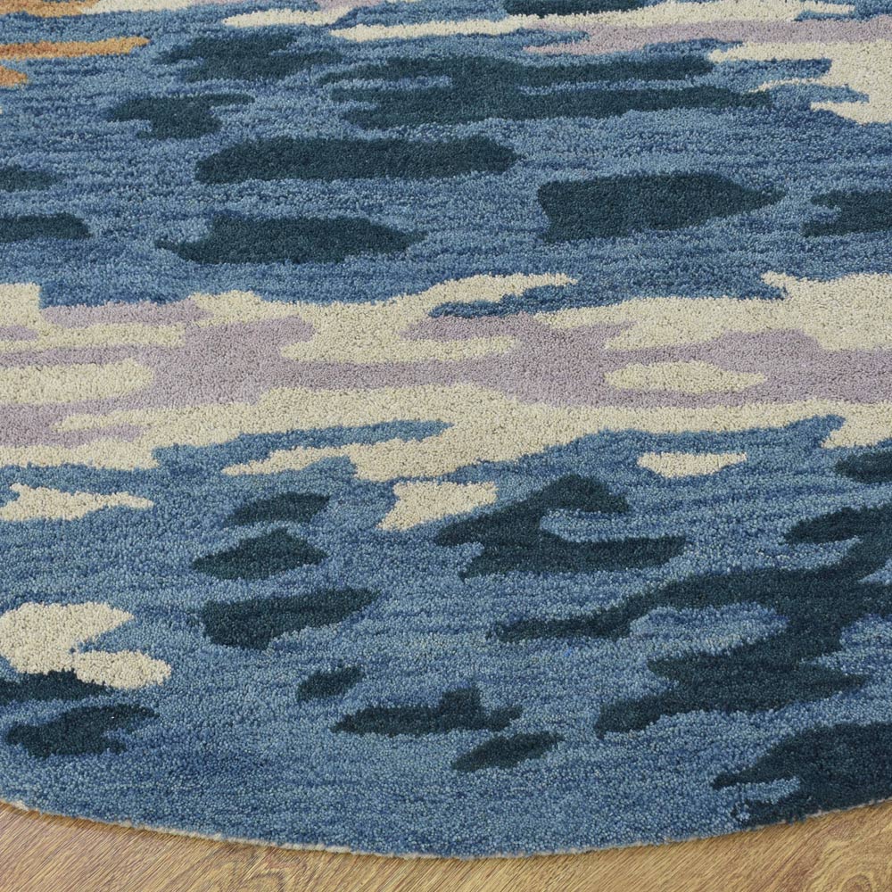 Hand Tufted Wool Area Rug Abstract Multicolor K00S13