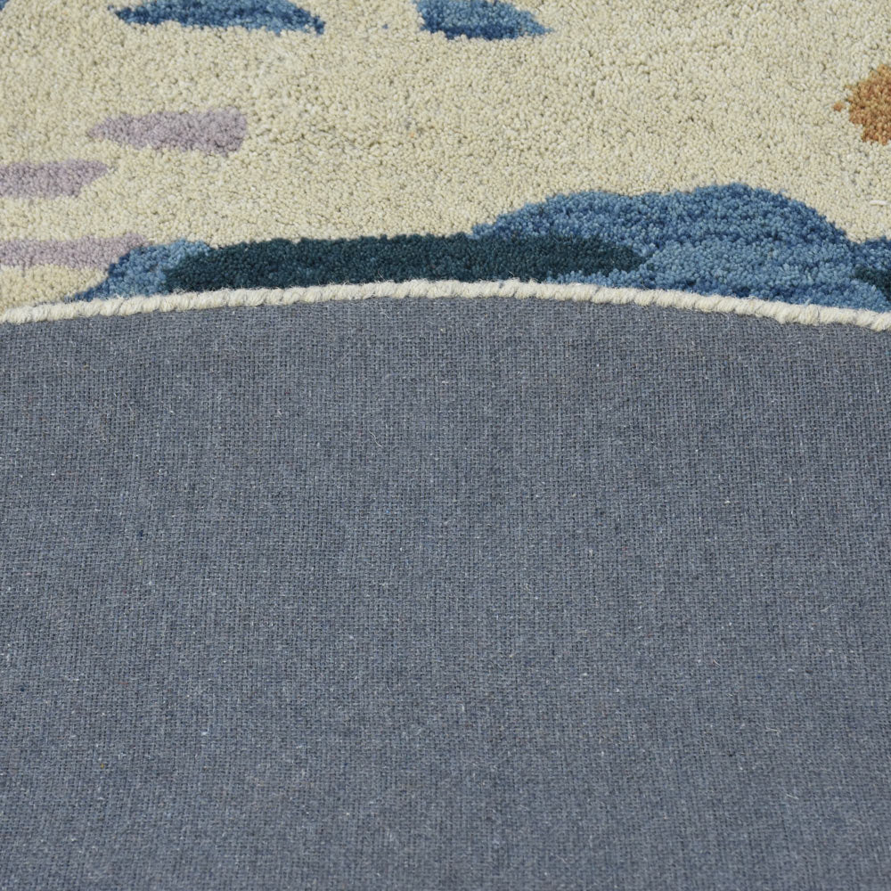 Hand Tufted Wool Area Rug Abstract Multicolor K00S13