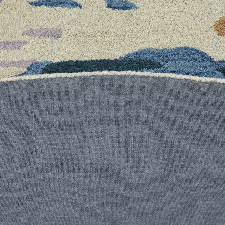 Hand Tufted Wool Area Rug Abstract Multicolor K00S13