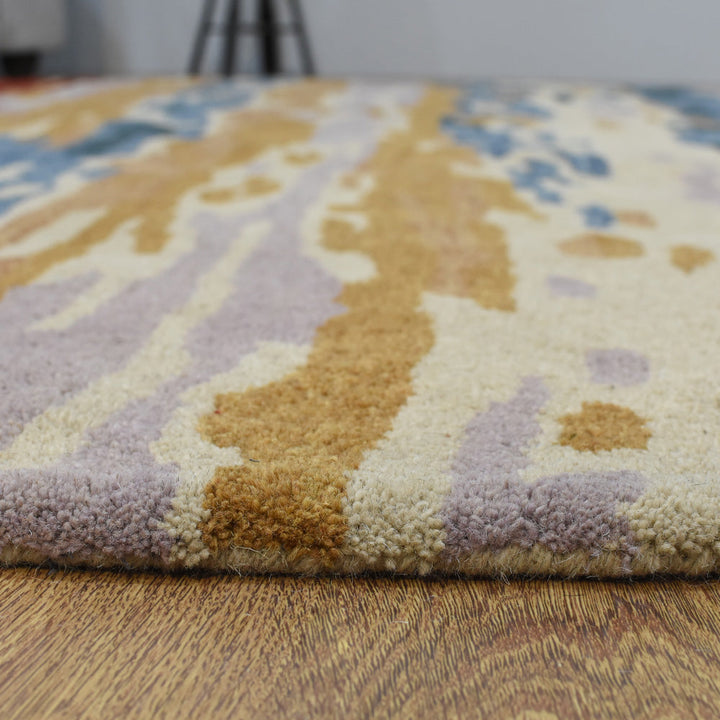 Hand Tufted Wool Area Rug Abstract Multicolor K00S13