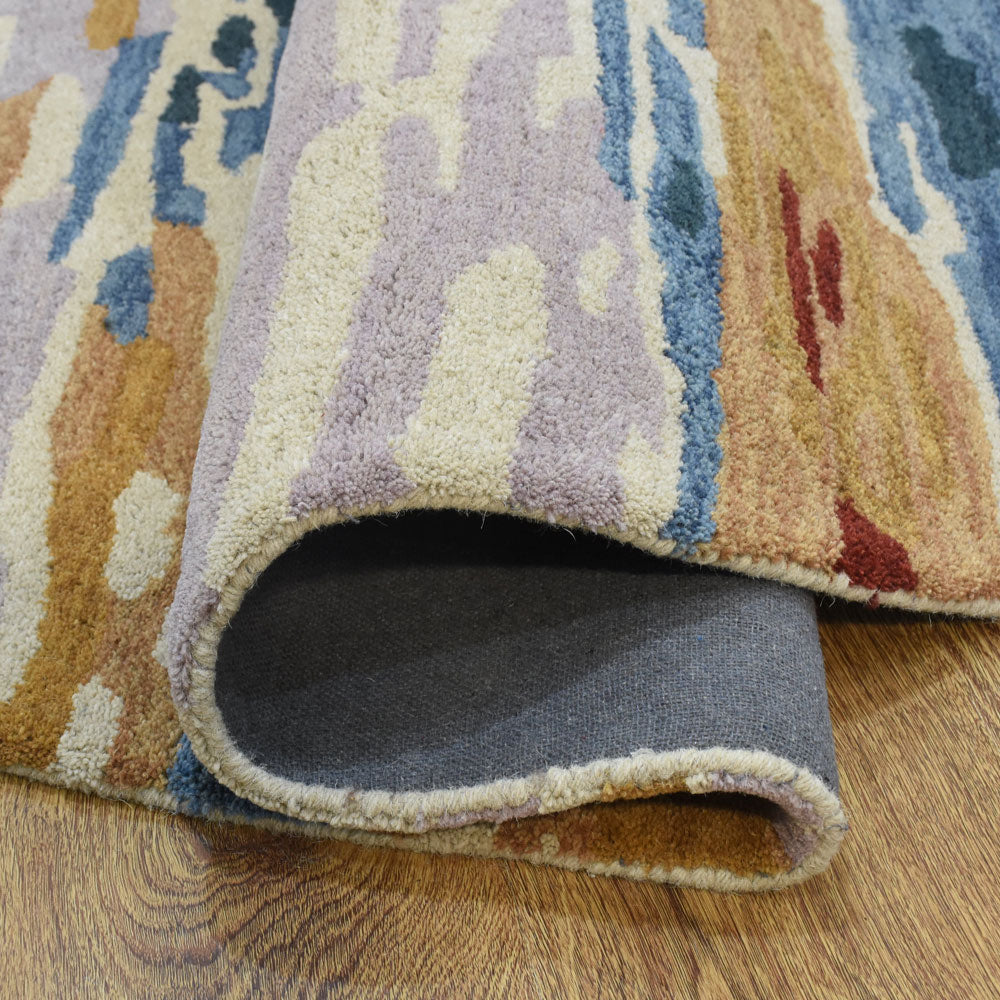 Hand Tufted Wool Area Rug Abstract Multicolor K00S13