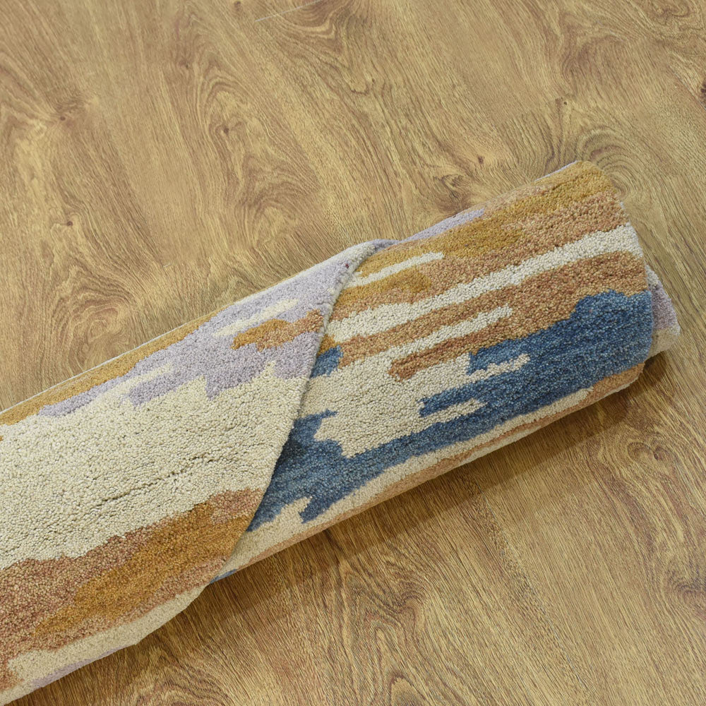 Hand Tufted Wool Area Rug Abstract Multicolor K00S13
