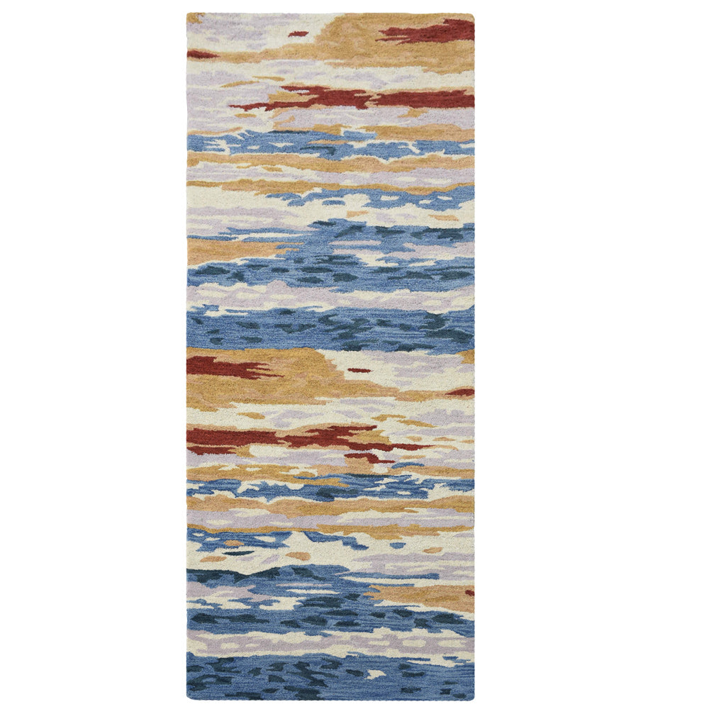 Hand Tufted Wool Area Rug Abstract Multicolor K00S13