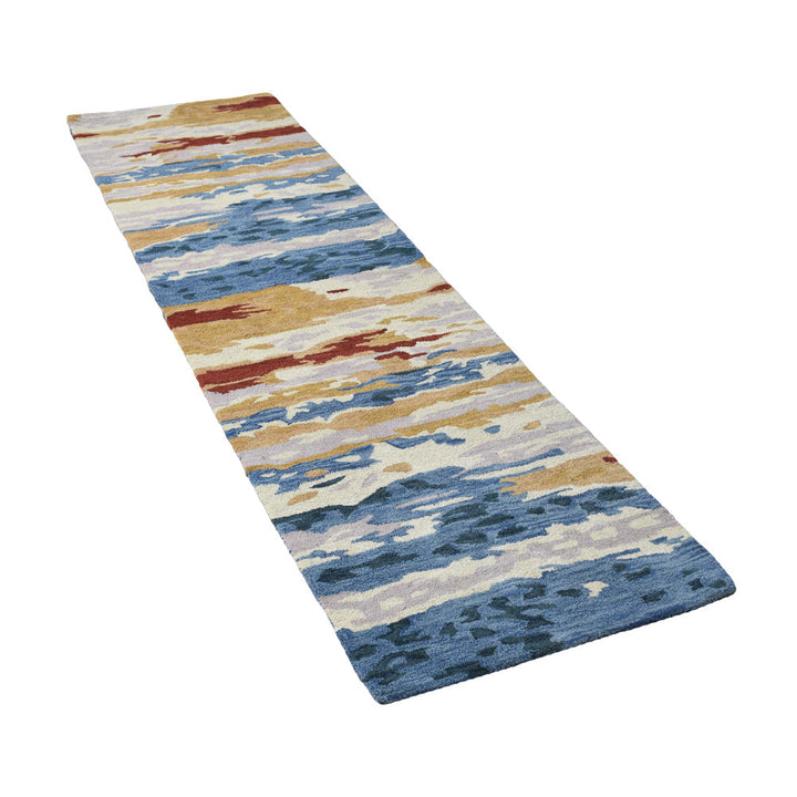 Hand Tufted Wool Area Rug Abstract Multicolor K00S13