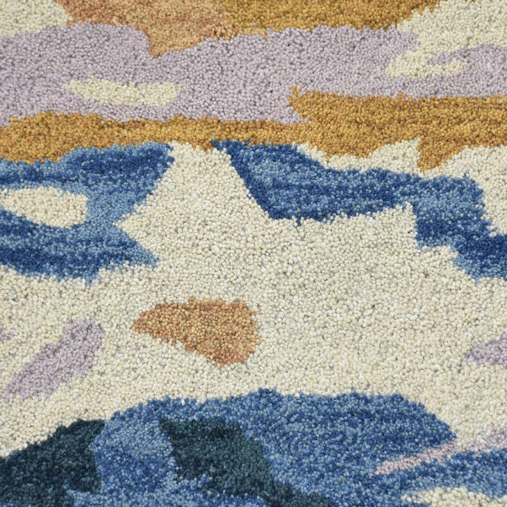 Hand Tufted Wool Area Rug Abstract Multicolor K00S13