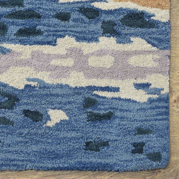 Hand Tufted Wool Area Rug Abstract Multicolor K00S13