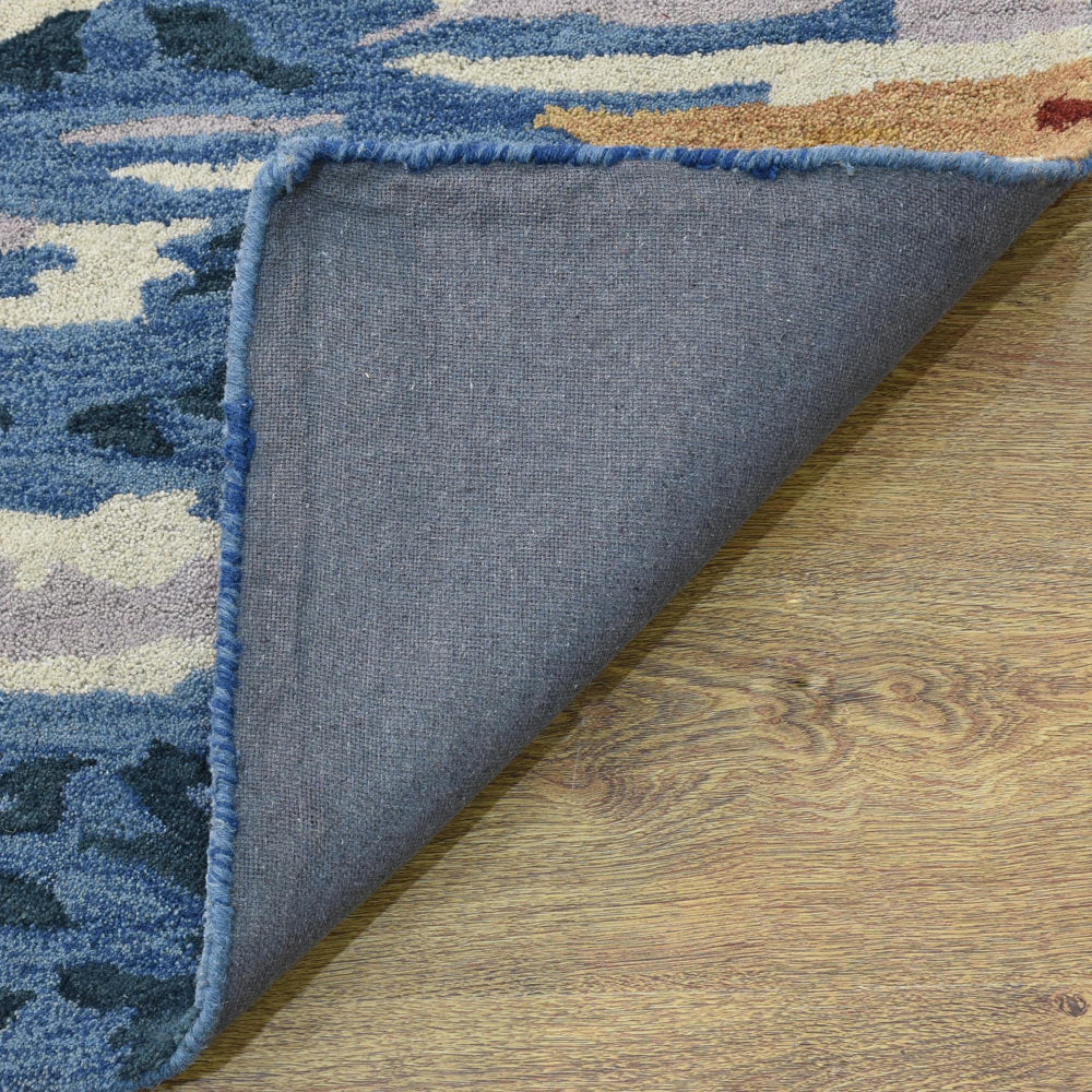 Hand Tufted Wool Area Rug Abstract Multicolor K00S13