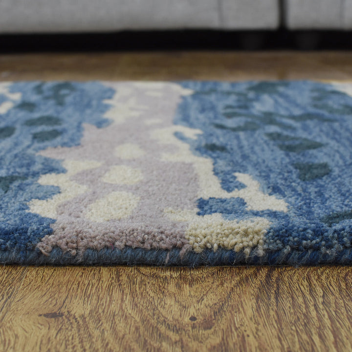 Hand Tufted Wool Area Rug Abstract Multicolor K00S13