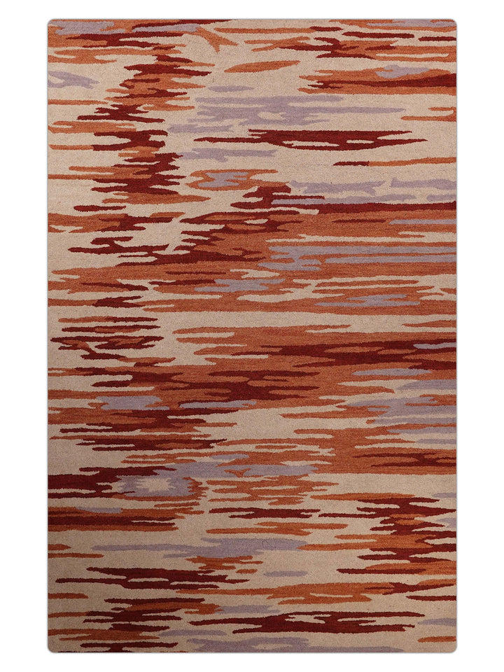 Hand Tufted Wool Area Rug Abstract Multicolor K00S14