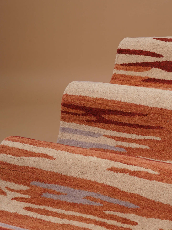 Hand Tufted Wool Area Rug Abstract Multicolor K00S14